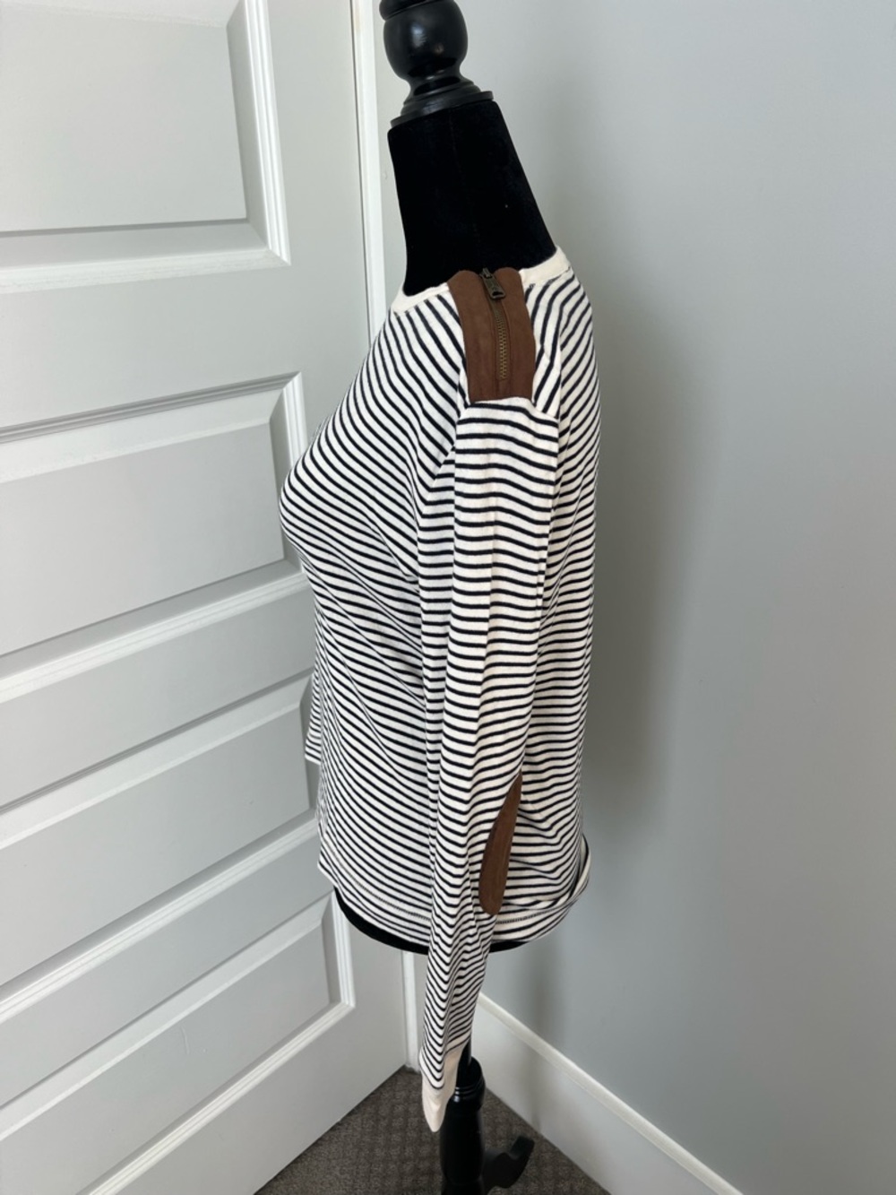 Lauren Ralph Lauren Striped
Shoulder Zip Elbow Patch
Long-Sleeve Shirt - Picture 3 of 6
